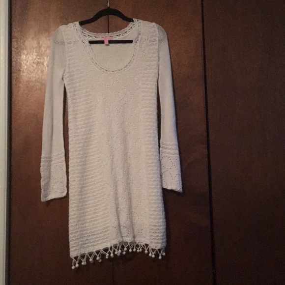 Lilly Pulitzer White Athena Crochet Sweater Dress - Picture 5 of 6